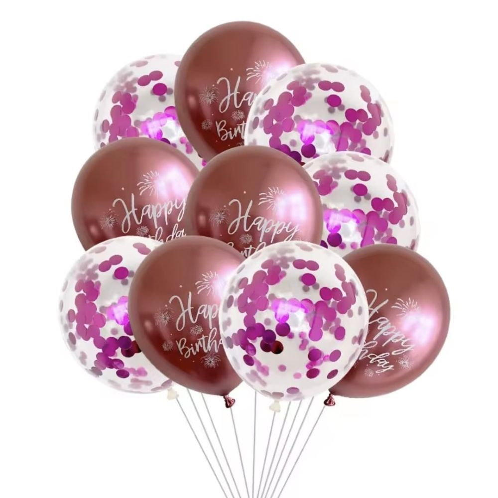 Happy Birthday Balloons - Pink