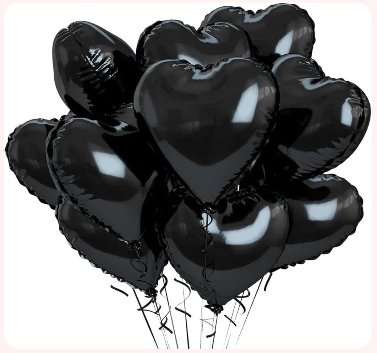 Black Heart Foil Balloons 18 Inches