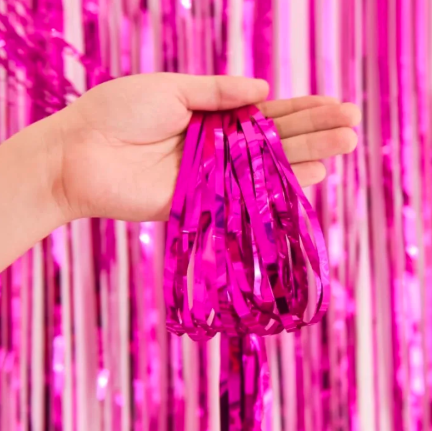 Birthday Light Pink Foil Curtain Fringe Party Backdrops Balloon