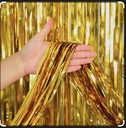 Birthday gold Foil Curtain Fringe Party Backdrops Balloon