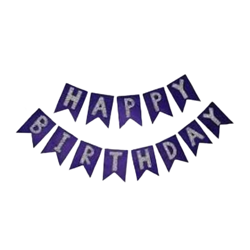 Happy Birthday Paper Banner-Navy blue