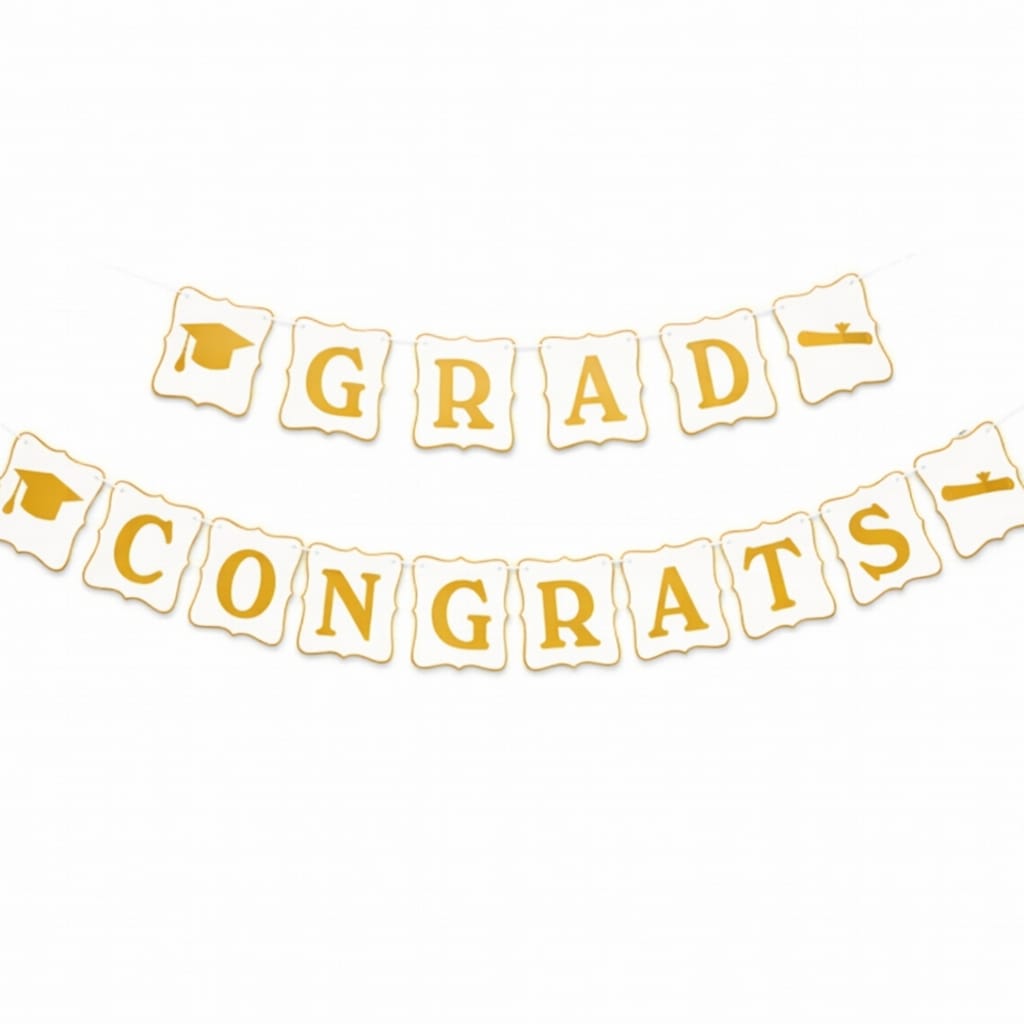 Congrats grad paper banner white