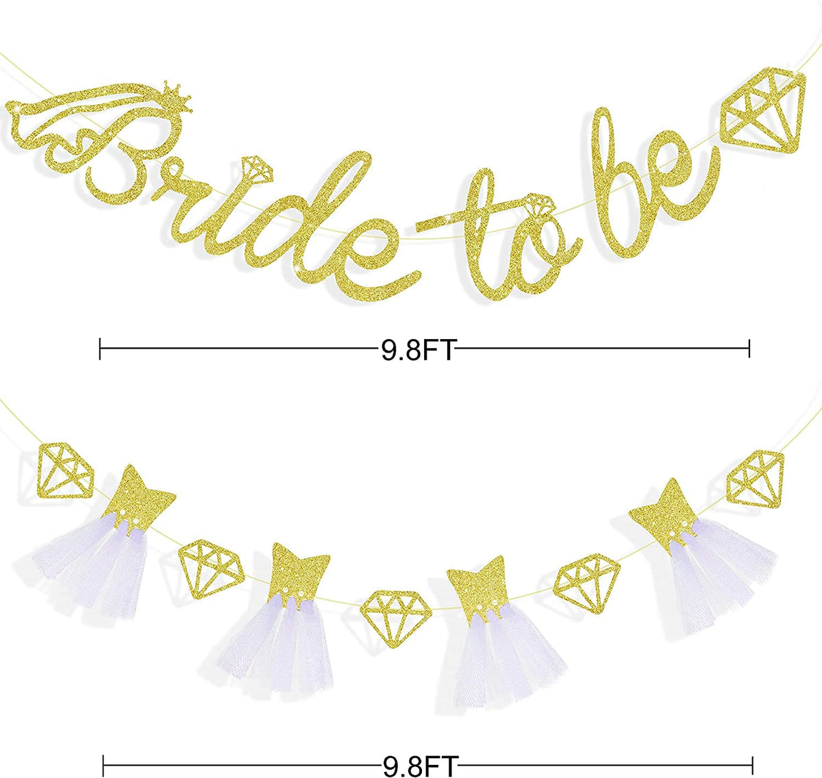 bride to be banner gold
