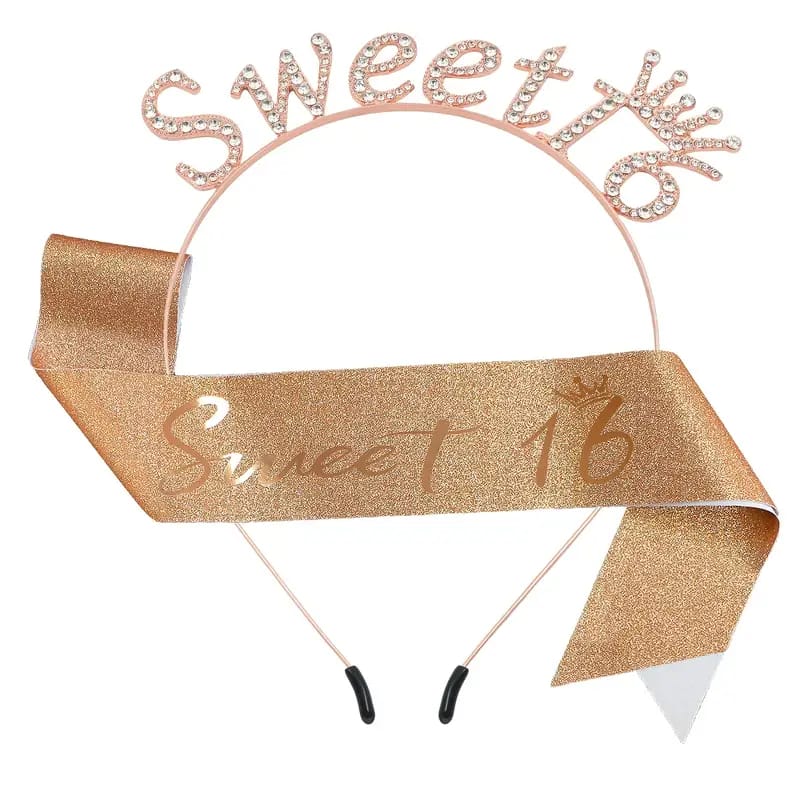 Sweet 16 headband and sash