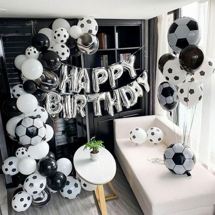 black and white football decoration kit design-1