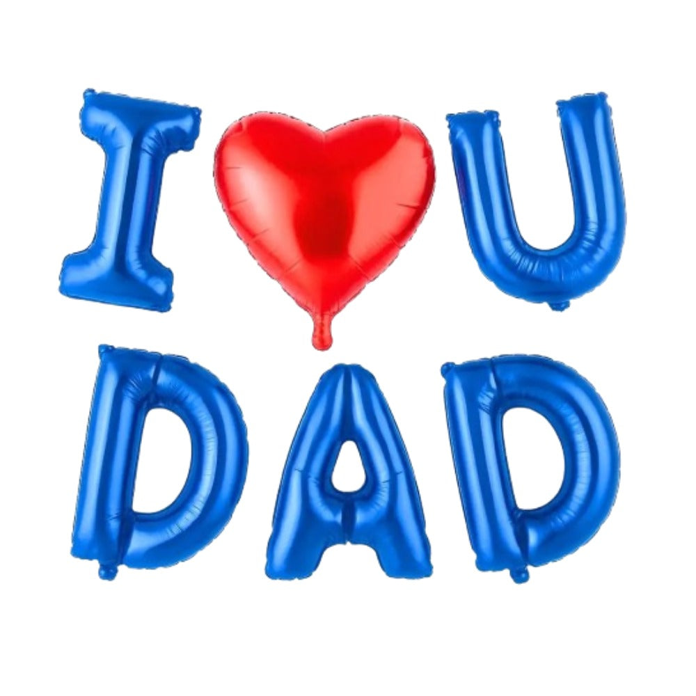 I love dad foil text banner non inflated