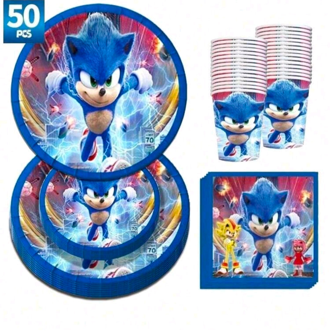 50-Piece/ Themed Party Tableware Set, Suitable For 10 People, Disposable Tableware plate cup set