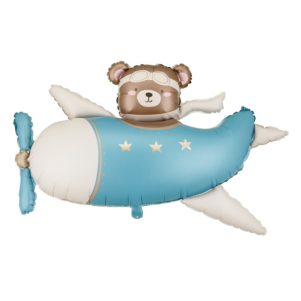 1pc Flying teddy aeroplane foil balloon helium filled