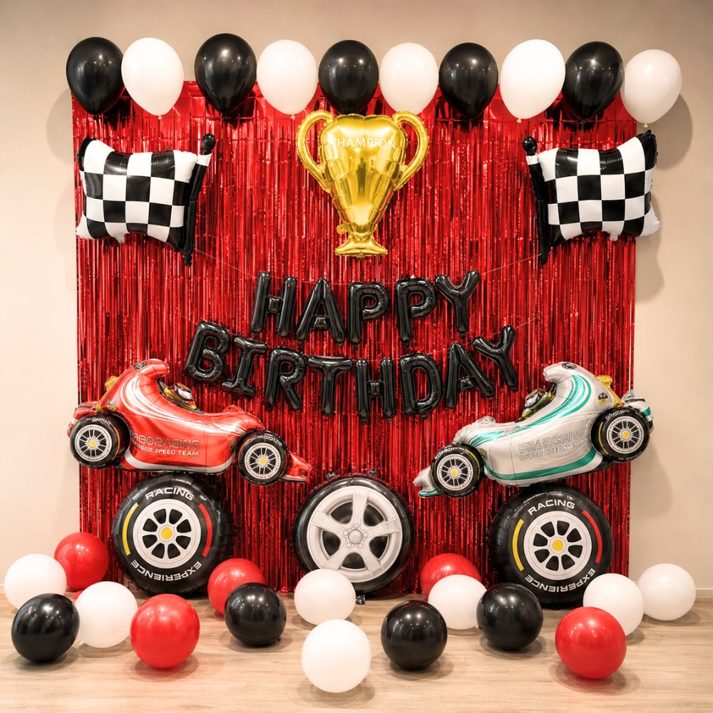 Racing car simple decoration