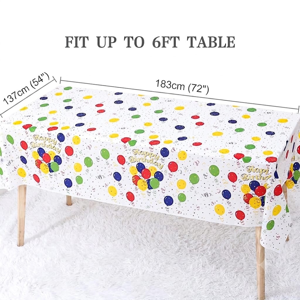 Birthday balloon colorful tablecover