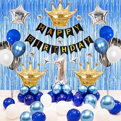 Royal blue First birthday decoration