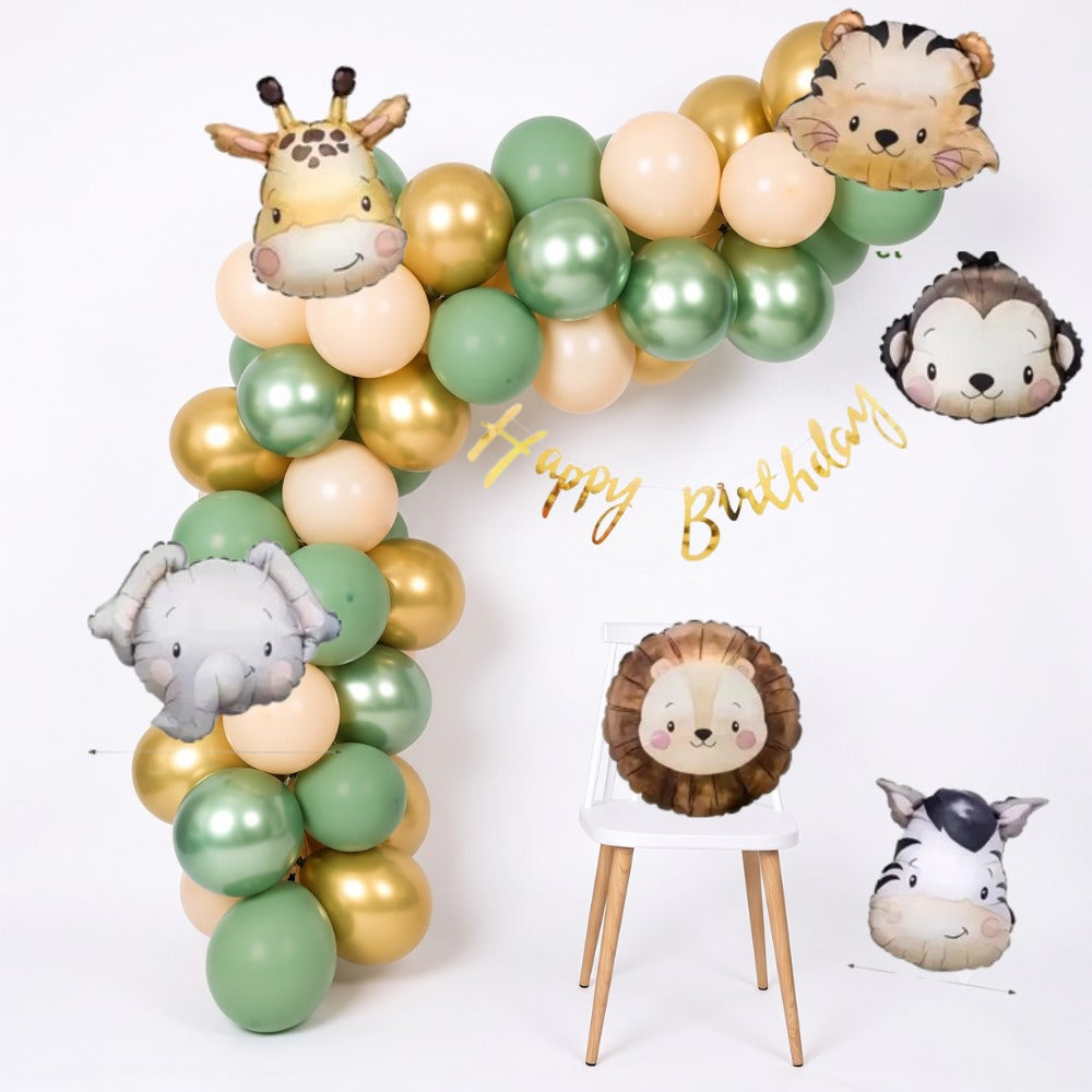 matte jungle animal foil balloons
