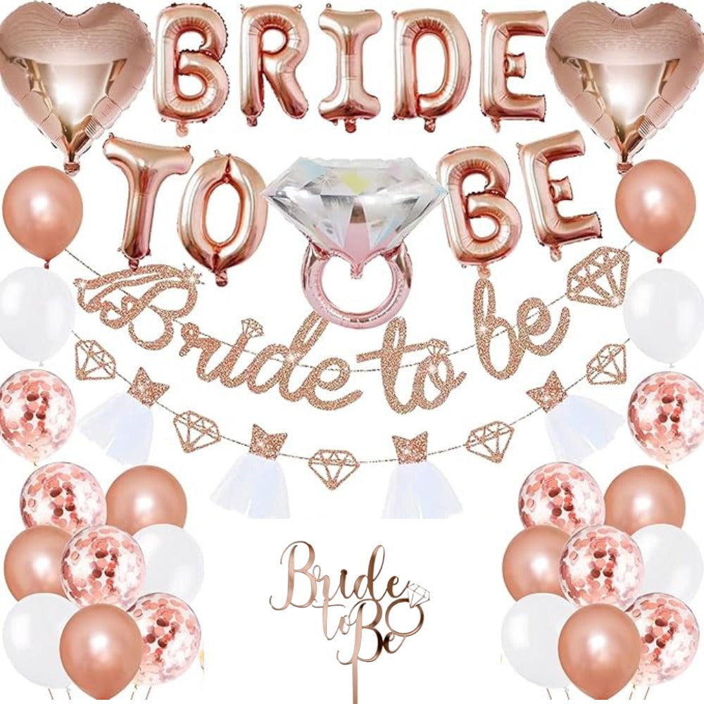 Bride to be decoration kit - rosegold simple