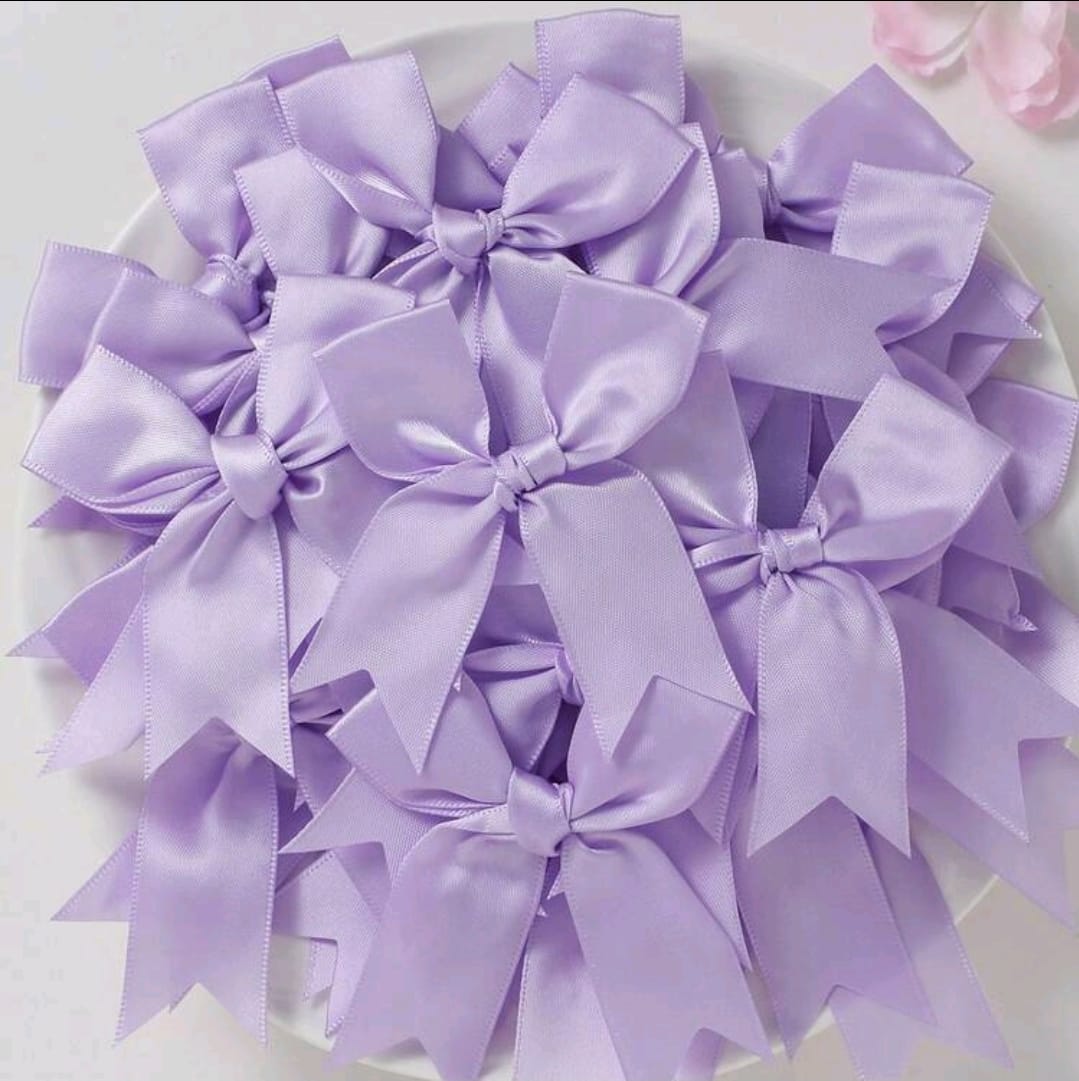 50pcs purple ribbon bow 8.5x 8.5 cm