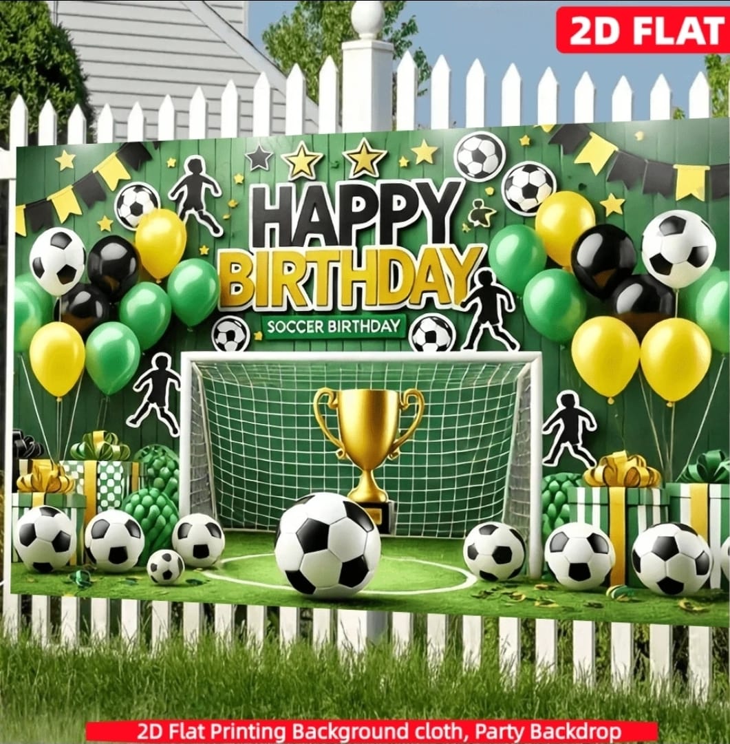 Football theme birthday backdrop poster 150x210 cm