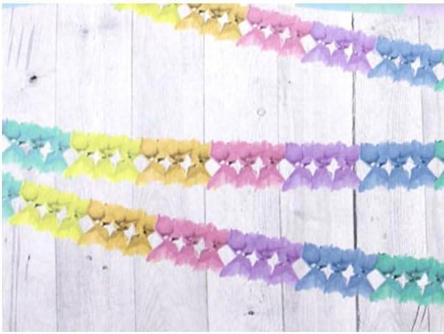 Multicolor Star-Cut Tissue Paper Garland – 12ft Rainbow Accordion Streamer
