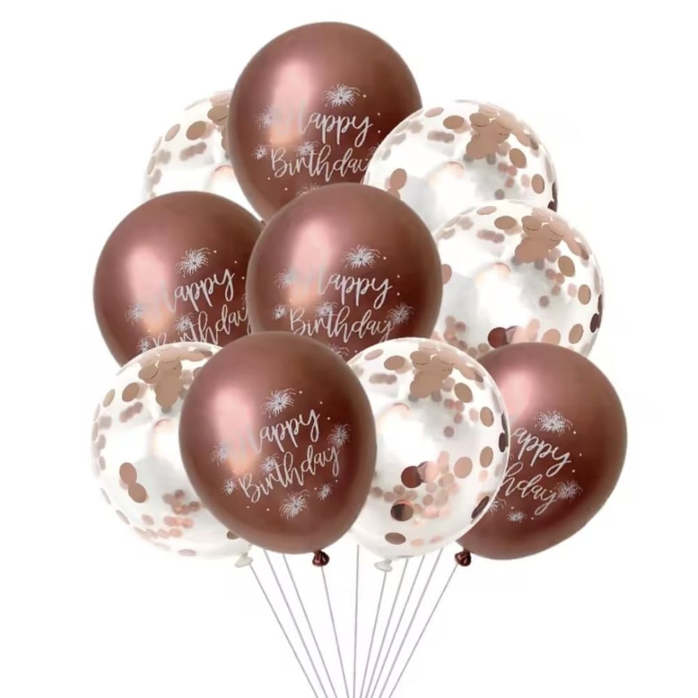 Happy Birthday Balloons - Rosegold
