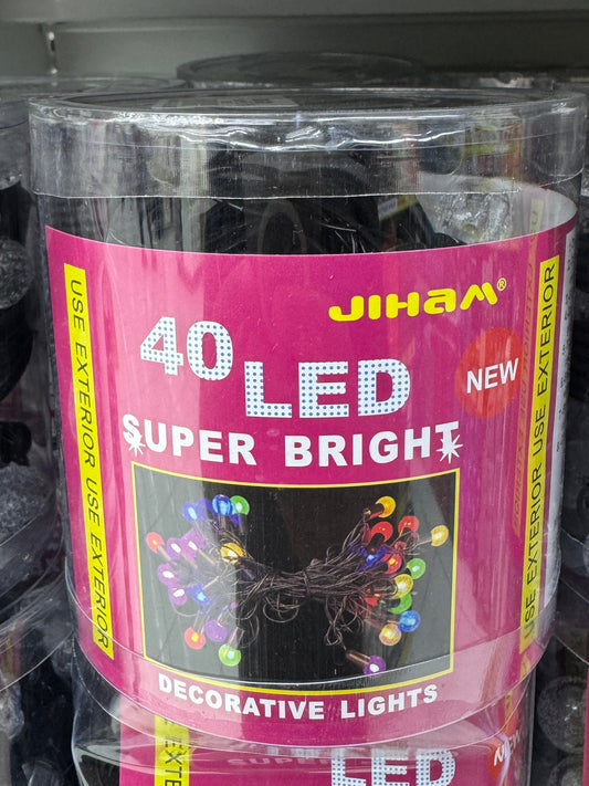 Super LED bright 40 LED String Light Mix Color with Plug