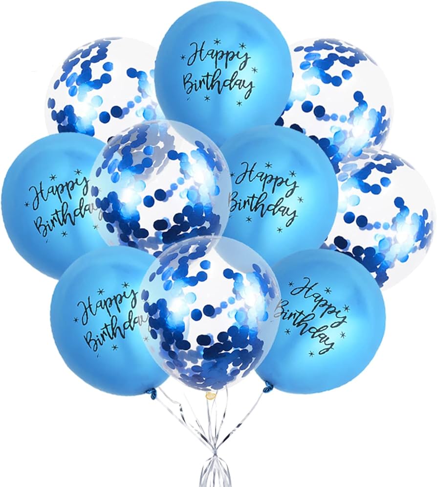 Happy Birthday  Balloons - Blue