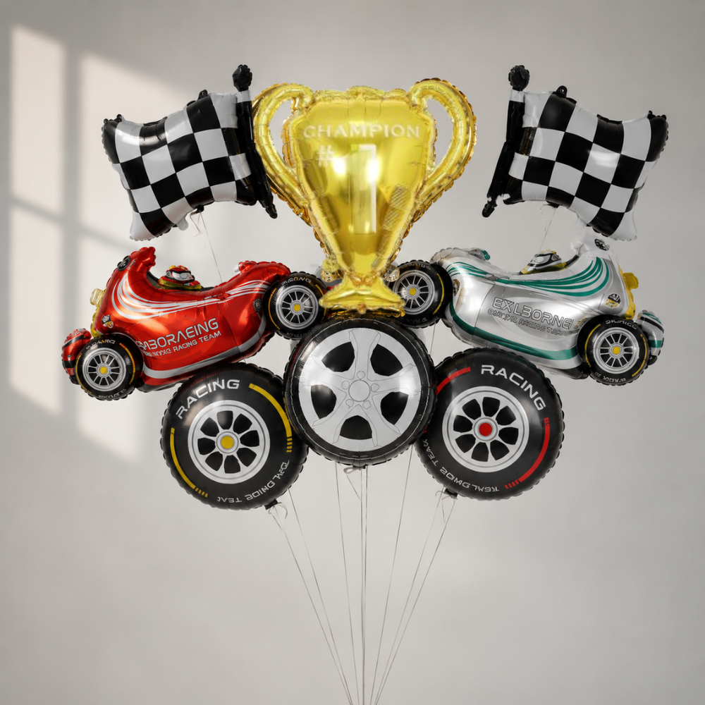 Racing car foil ballons