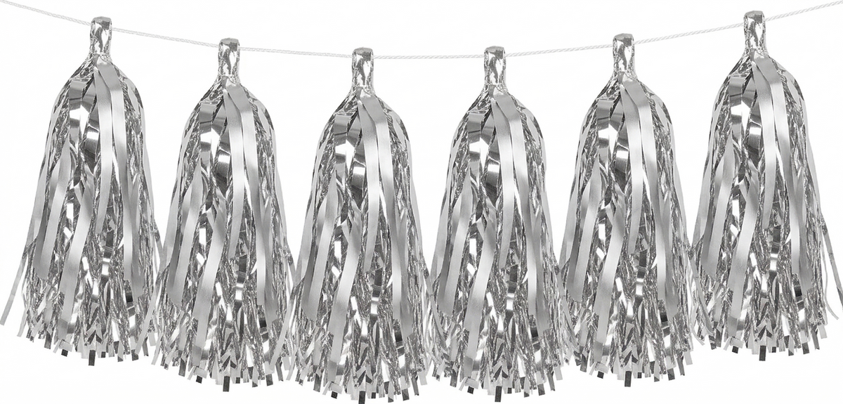 Tassel pack of 12 - shades of silver