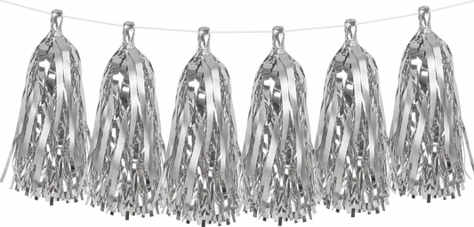 Tassel pack of 12 - shades of silver
