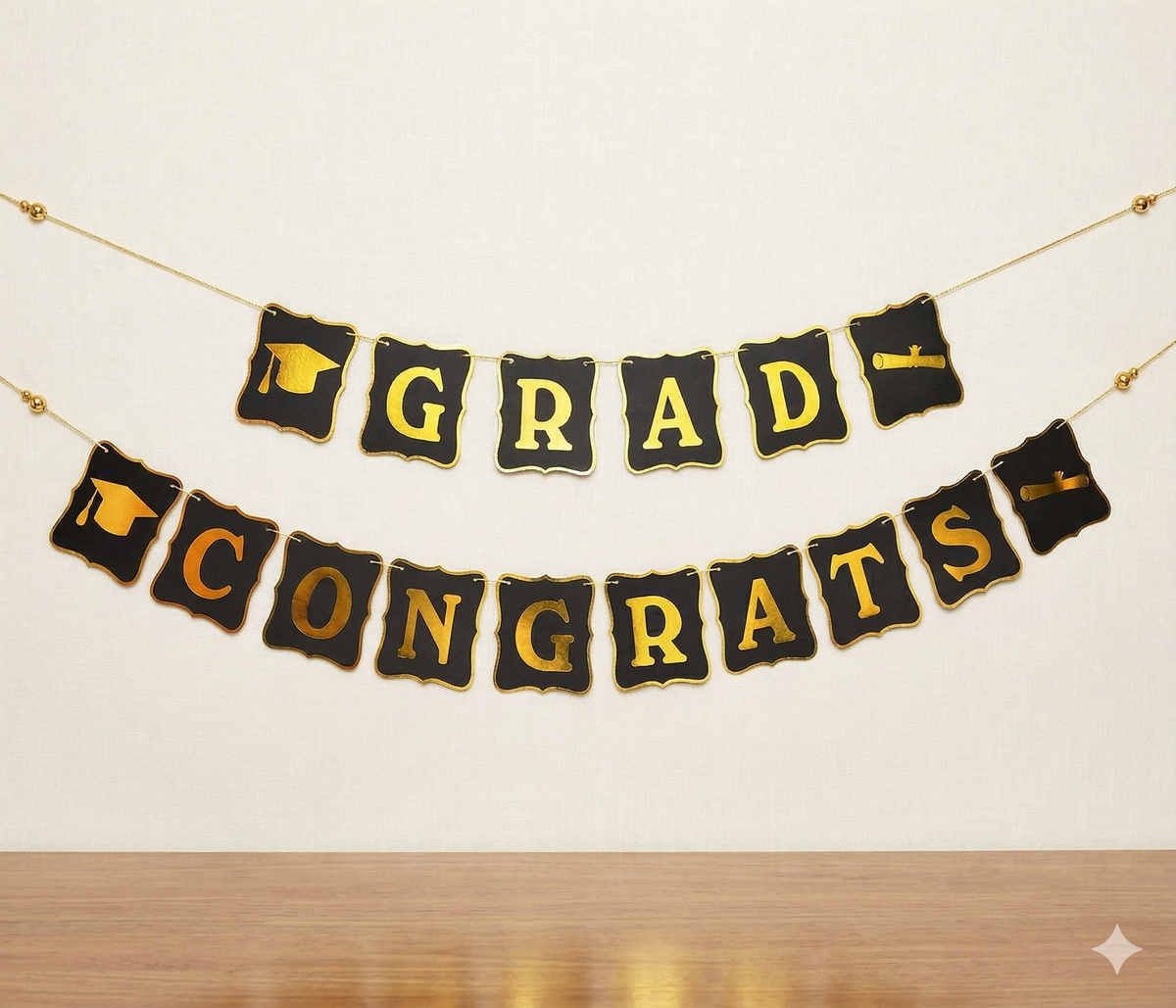 Congrats grad paper banner black