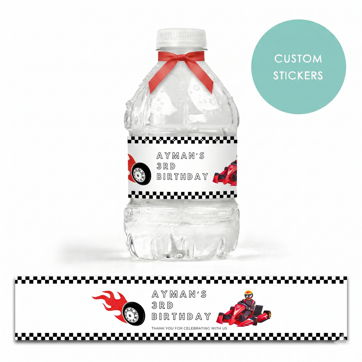 Personalized Custom Water Bottle Labels - 10pcs sports theme