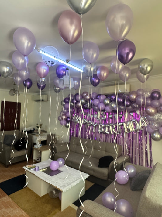 Happy birthday purple shades design ￼