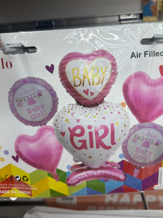 Baby Girl Theme Foil Balloon Set (5 Pieces)