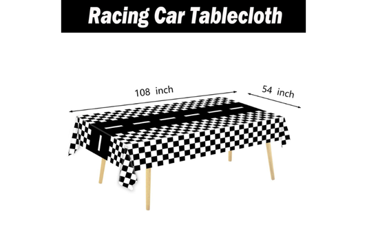 Checkered Race Car Party Tablecloths Black and White Checkered Stripes Theme Party table cover