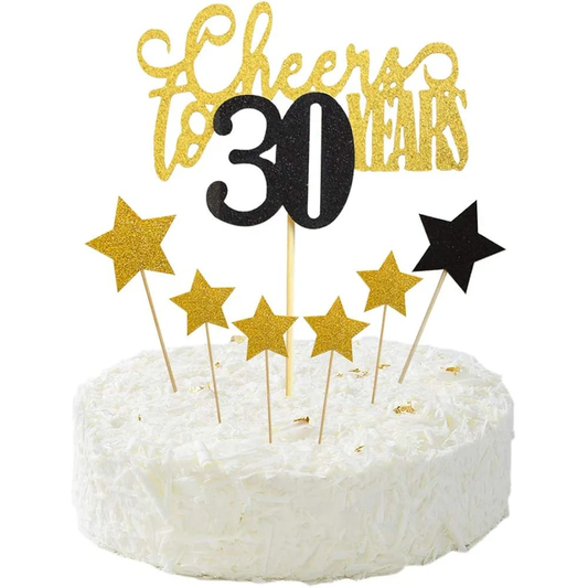 Cheers to 30 years cake topper