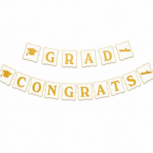 Congrats grad paper banner white