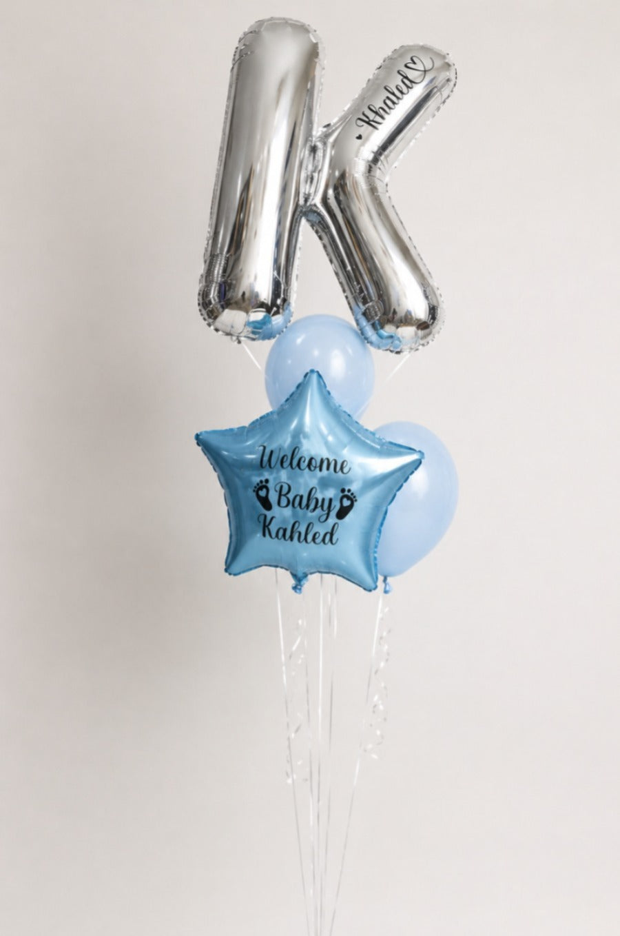 Alphabet welcome baby helium personalized bunch