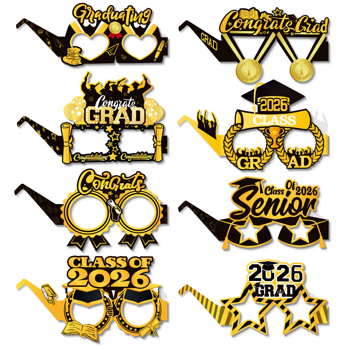 Graduation paper eye frame pack of 8