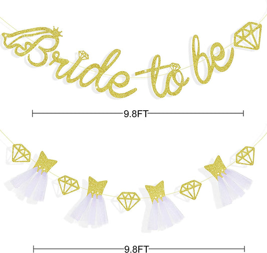 bride to be banner gold