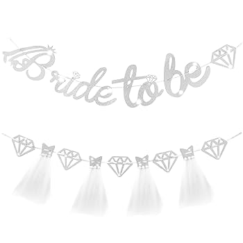 bride to be silver banner