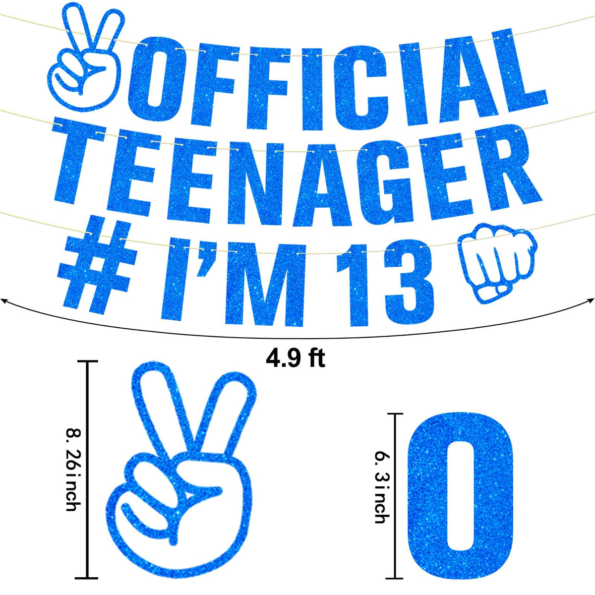 Official teenager 13th birthday banner 1pc