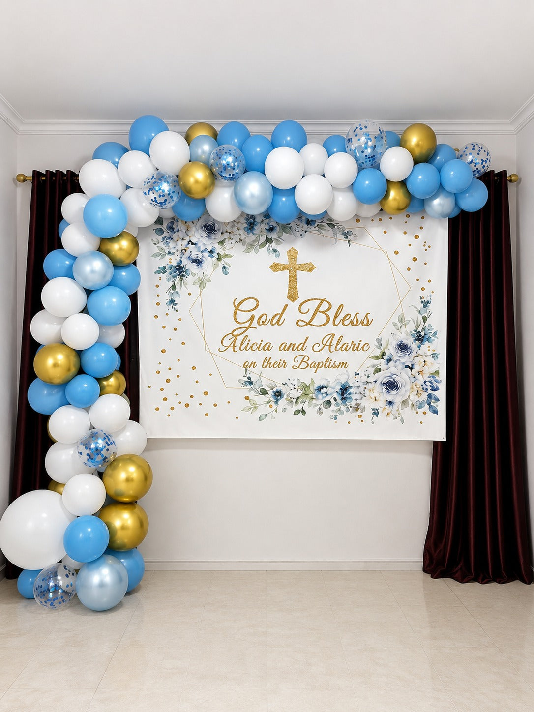 simple garland with customized poster