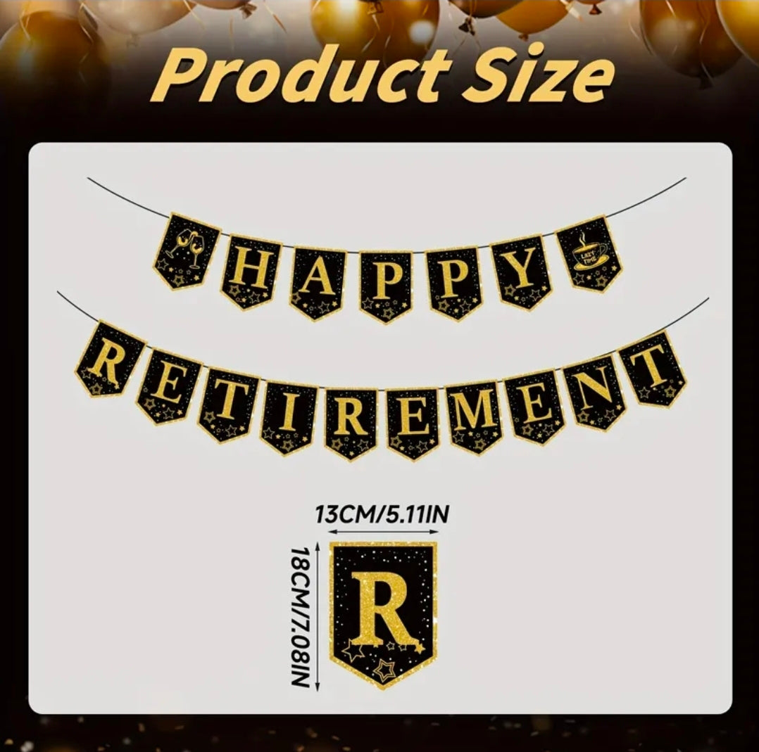 Happy retirement paper  banner