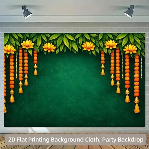 Floral ethnic backdrop poster indian auspicious design collection 230 x 180cm