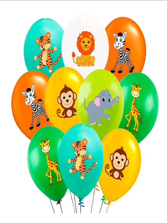 10pcs Jungle Wild Animal Latex Balloons helium filled
