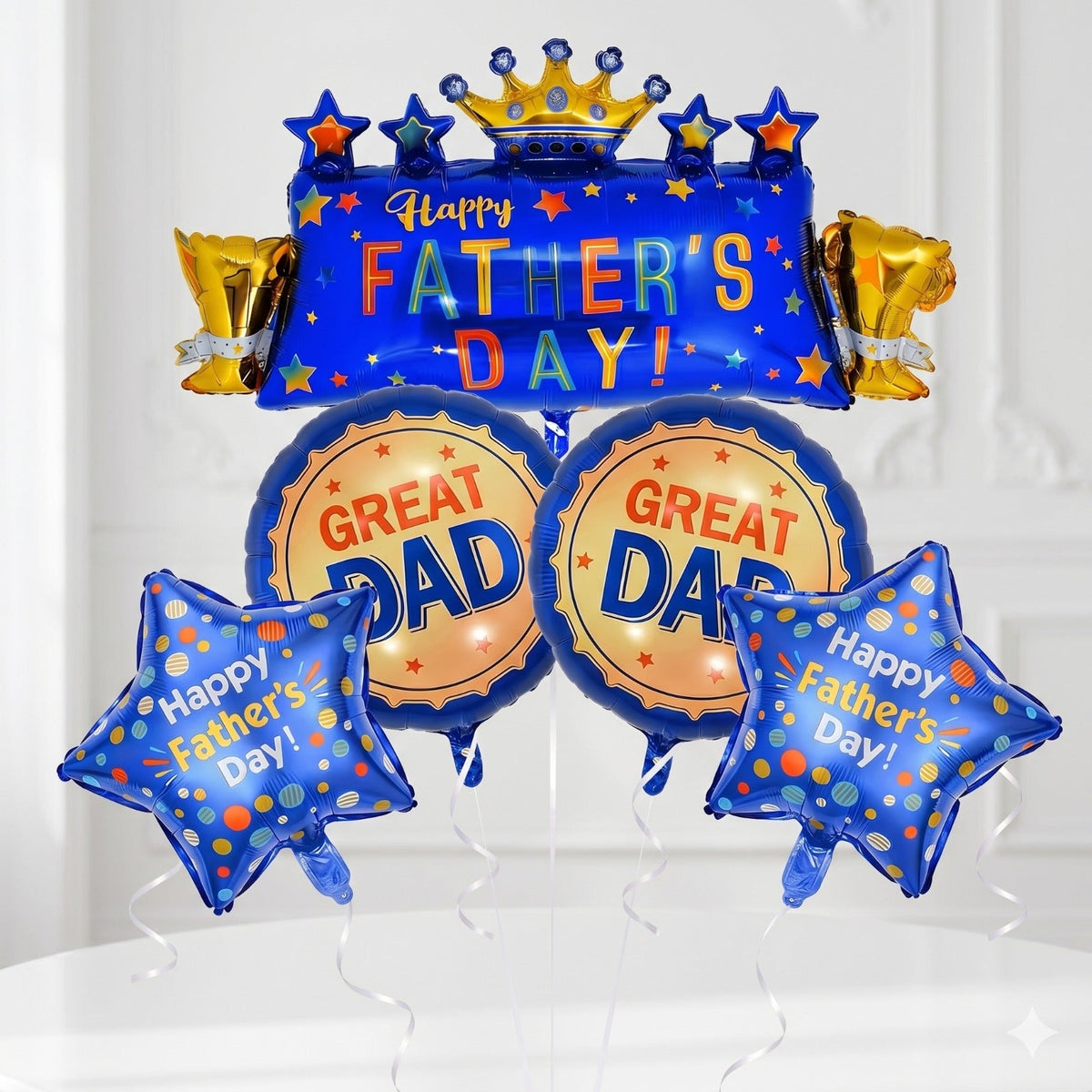 Happy fathers day 5pcs helium bunch