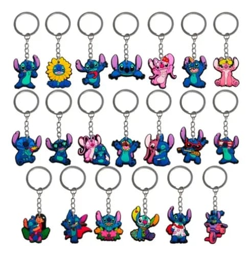 20pcs lilo Stitch Silicone Keychains