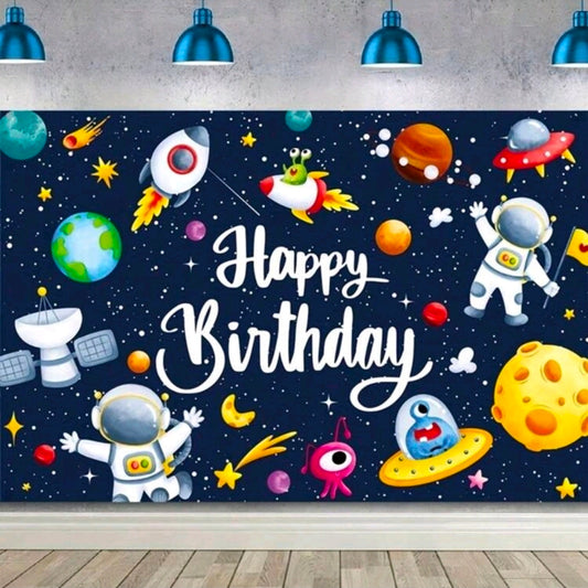 1pc Space Themed Birthday Banner poster backdrop 180x230cm