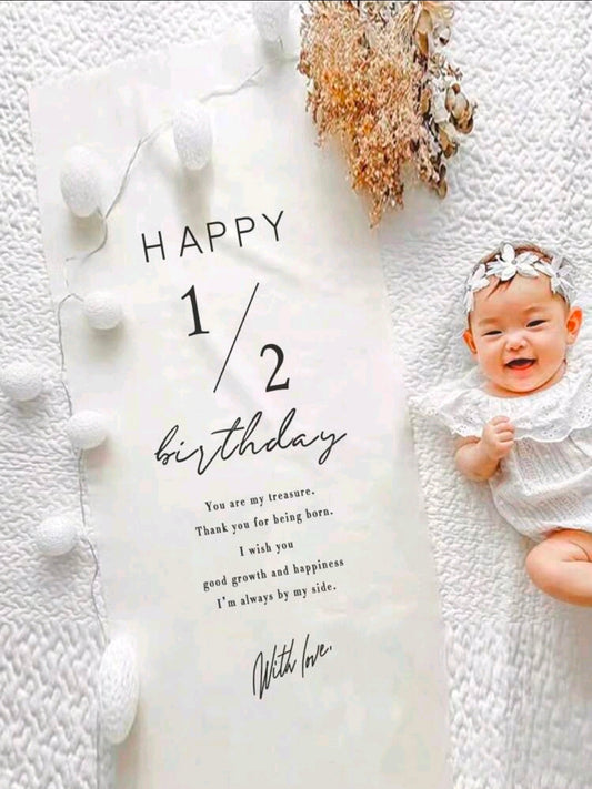 1pc/Set Half Birthday Decoration Fabric Party Backdrop Wall Tapestry