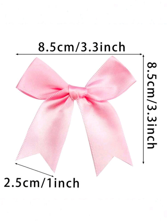 50pcs Satin Ribbon Bows, pink Bow