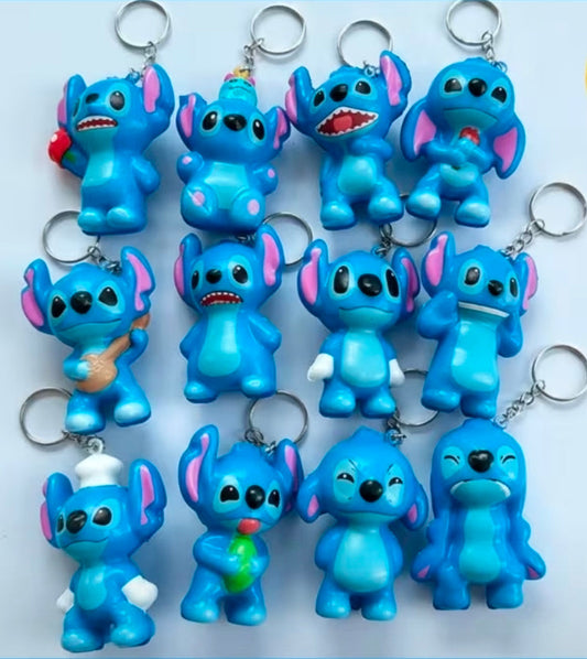 3 pcs Disney Lilo & Stitch Keychain Set, Cute Anime Figure Keychains assorted