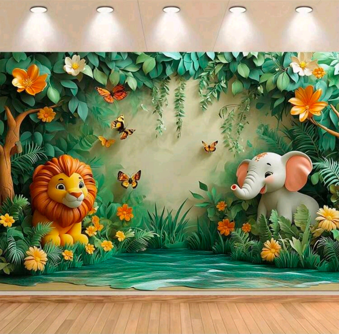 Tropical Rainforest Jungle Bonny Color Backdrop poster 210x150cm