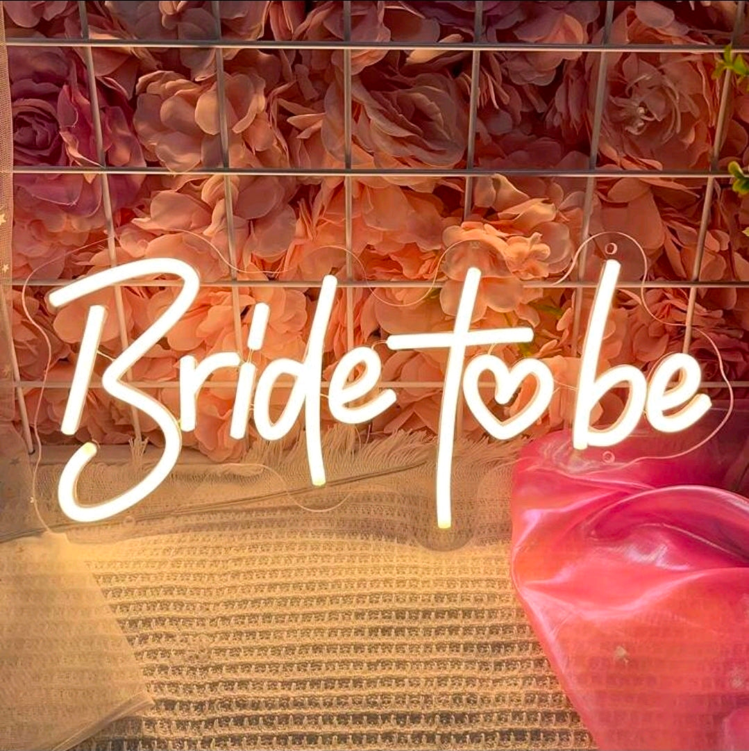 Bride to be neon light  usb connection warm color 30x12cm